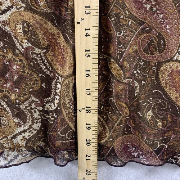 VTG Wet Seal Womens Y2K‎ Sheer Mesh Top Sz S Fairy Grunge Paisley Goblin Indie - Picture 7 of 11